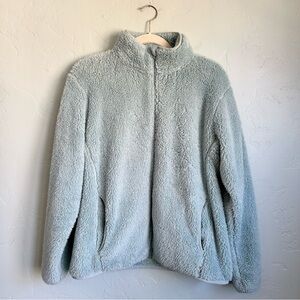 Eddie Bauer Women’s Cozy Fast‎ Fleece Plush Full Zip Jacket Soft Blue Size Large